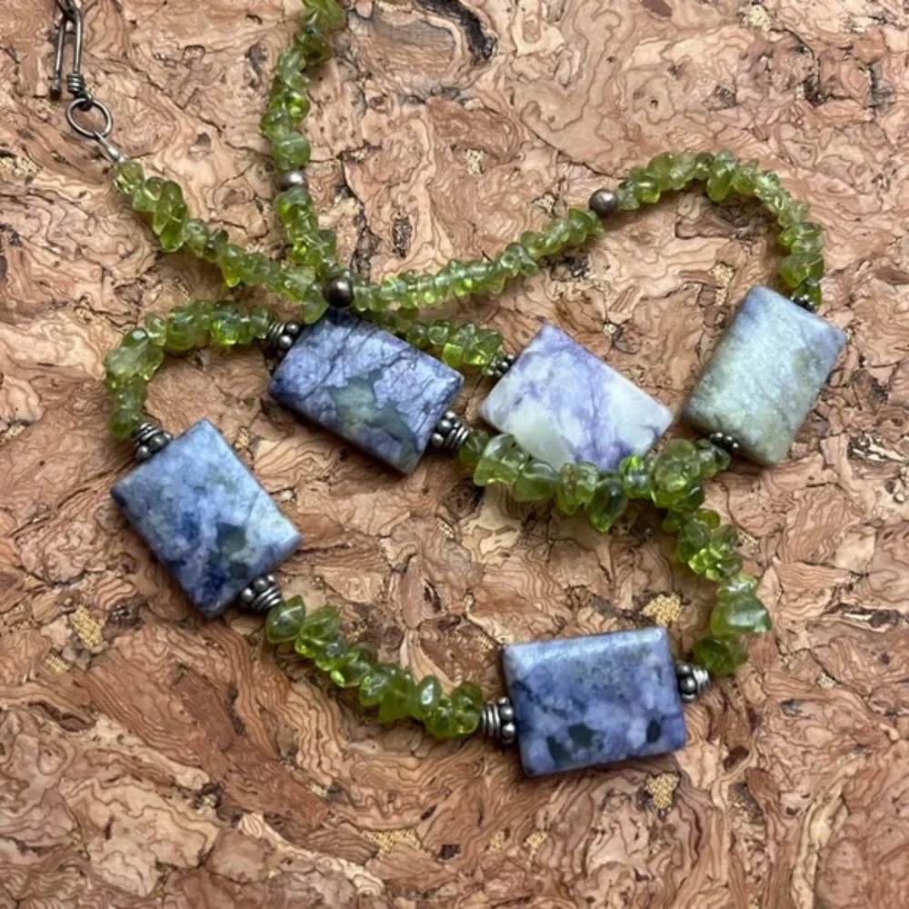 Sodalite and Peridot Artisan Necklace